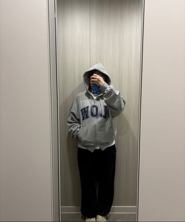 MUSINSA | LOW CLASSIC LOW SOFT SWEAT ZIP-UP HOODIE_MELANGE