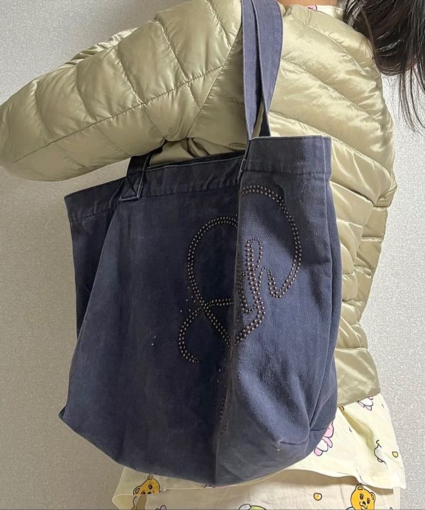 ★SCULPTOR★ Faith Rhinestone Eco Bag Washed Natural SC25S50 스컬프터(SCULPTOR) Faith Rhinestone Eco Bag Washed Natural