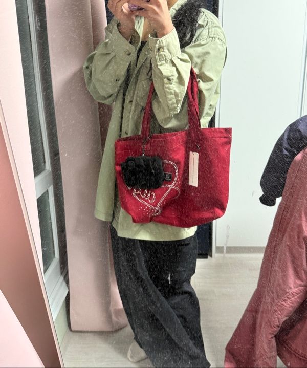 MUSINSA公式 | SCULPTOR Faith Rhinestone Eco Bag Red