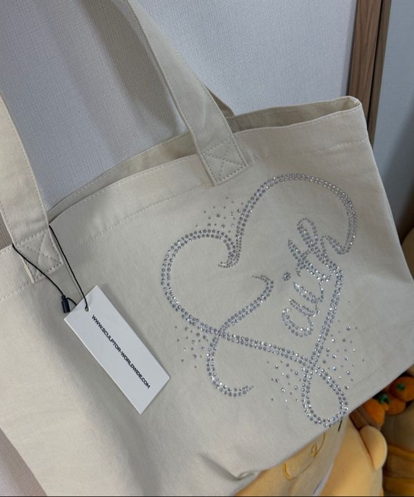 MUSINSA公式 | SCULPTOR Faith Rhinestone Eco Bag Washed Natural