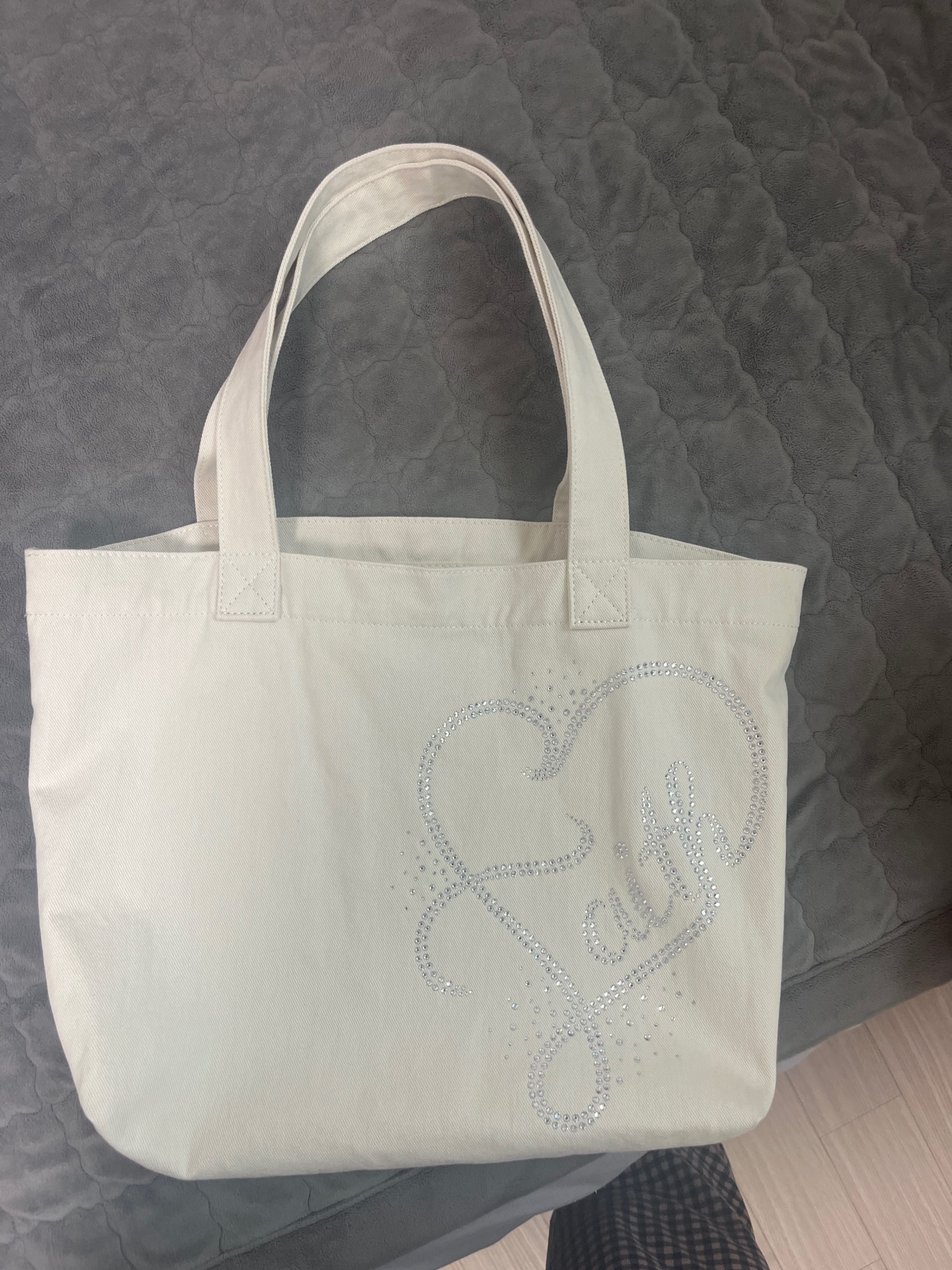 MUSINSA公式 | SCULPTOR Faith Rhinestone Eco Bag Washed Natural