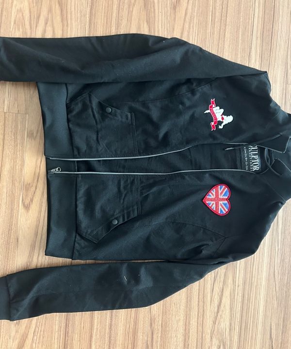 MUSINSA | SCULPTOR Flag Track Zip-Up White