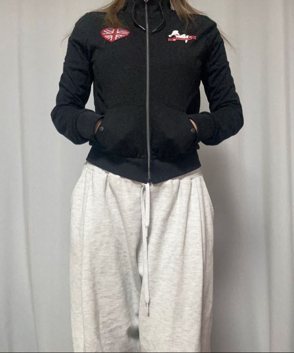 MUSINSA | SCULPTOR Flag Track Zip-Up Black