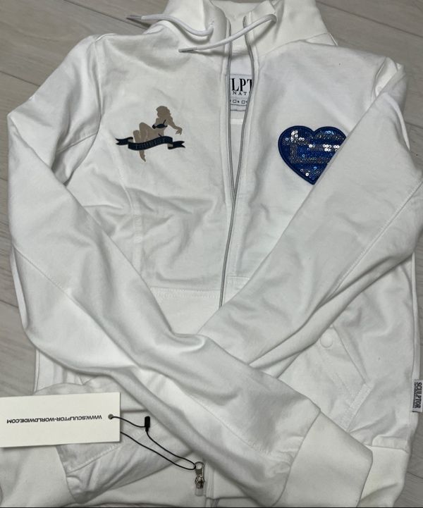 MUSINSA公式 | SCULPTOR Flag Track Zip-Up White