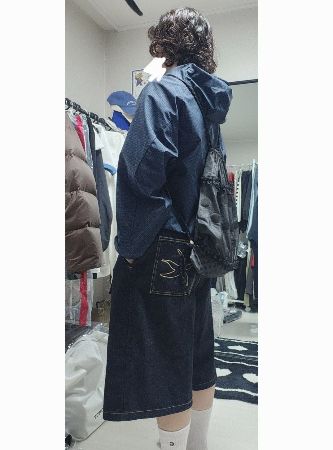 韓国 MUSINSA typeservice Dotted Bag MUSINSA | TYPESERVICE Ruffled Dotted Bag [Black]