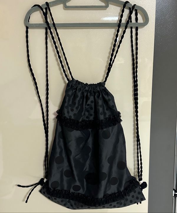 MUSINSA | TYPESERVICE Ruffled Dotted Bag [Black]