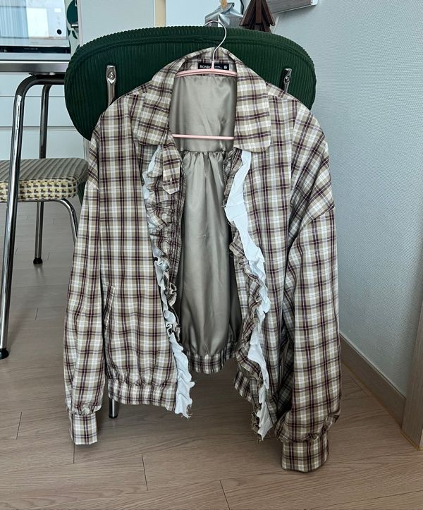 ★RONRON★ VINTAGE RUFFLE BLOUSON RONRON VINTAGE RUFFLE BLOUSON GREEN CHECK – SeoulSeoul