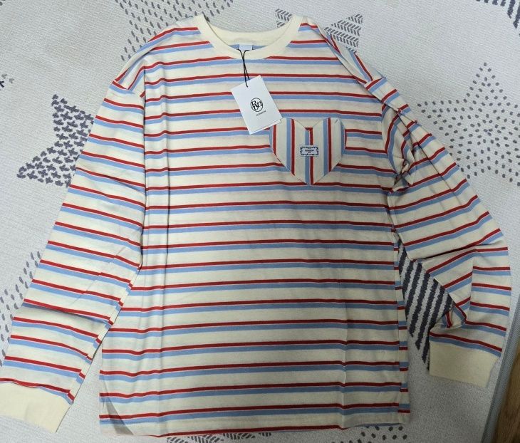 MUSINSA公式 | RONRON MULTI STRIPE HEART POCKET OVER FIT LONG