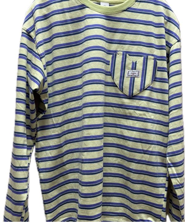 Tシャツ・カットソー RONRON MULTI STRIPE LONG SLEEVE IVORY MUSINSA公式 | RONRON MULTI STRIPE HEART POCKET OVER FIT LONG