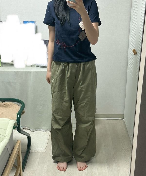 ★2025FW新作★RONRON★DRAWING STITCH PARACHUTE PANTS ☆2025FW新作☆RONRON☆DRAWING STITCH PARACHUTE PANTS