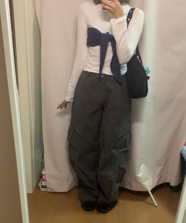 MUSINSA | MISEKI SEOUL Pocket pintuck wide pants CHARCOAL