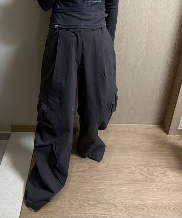 MUSINSA | MISEKI SEOUL Pocket pintuck wide pants BLACK