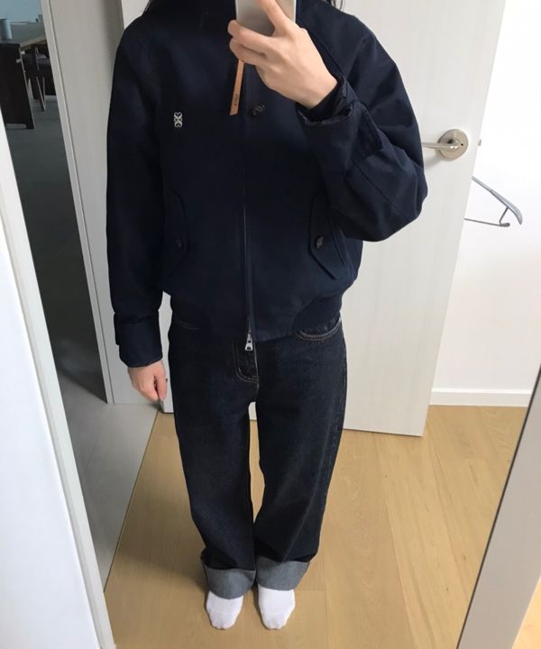 MUSINSA | SATUR (W) Lecce Cotton Harrington Jacket Classic Navy