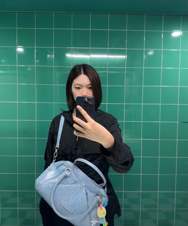 MUSINSA | SUNBURNPROJECT Faux Leather M.O.S Bag, SKY BLUE