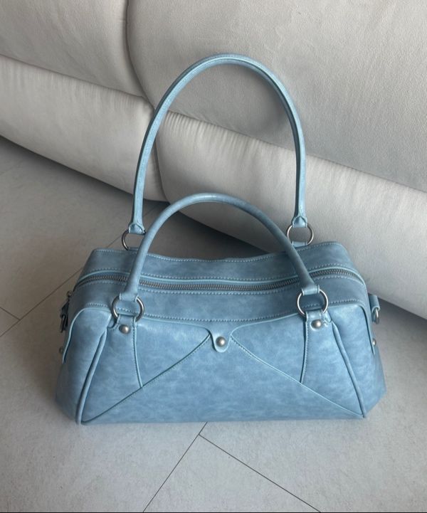 MUSINSA | SUNBURNPROJECT Faux Leather M.O.S Bag, SKY BLUE