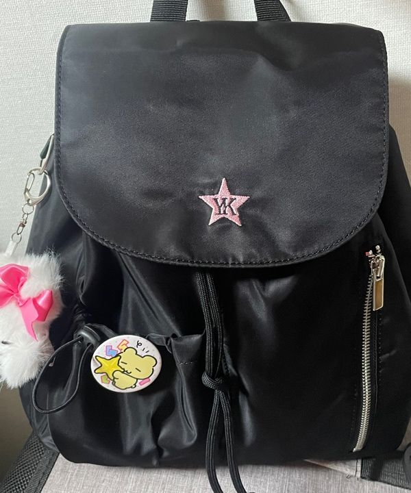 ★Wai Kei★ Nylon Star Mini Backpack Black YKBE01AC08-2 Nylon Star Mini Backpack - WaiKei | 60% - Asian Fashion