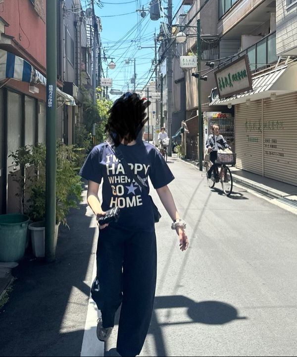 MUSINSA | WAI KEI I am HAPPY short sleeve t-shirt pink