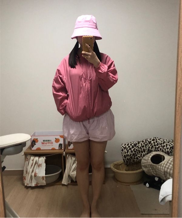 MUSINSA公式 | SINOON Stripe Bucket Hat (Pink)