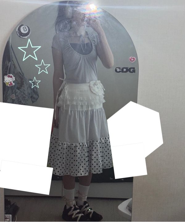 MUSINSA | CONICHIWA BONJOUR Butterfly shirring skirt (multi