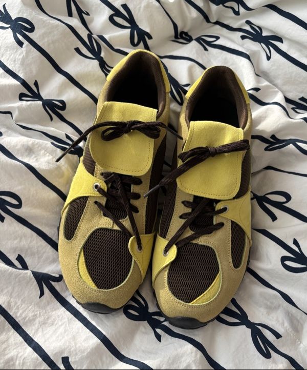 ★NEGATIVETHREE★ Asymmetry Sneakers_ Yellow Brown MUSINSA | NEGATIVE THREE Asymmetry Sneakers_ Yellow Brown
