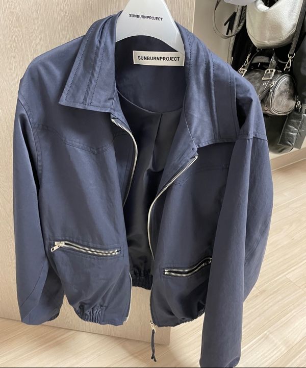 ★2025SS新作★SUNBURNPROJECT★String Bomber Shirring Jacket MUSINSA | SUNBURN PROJECT String Bomber Shirring Jacket, NAVY