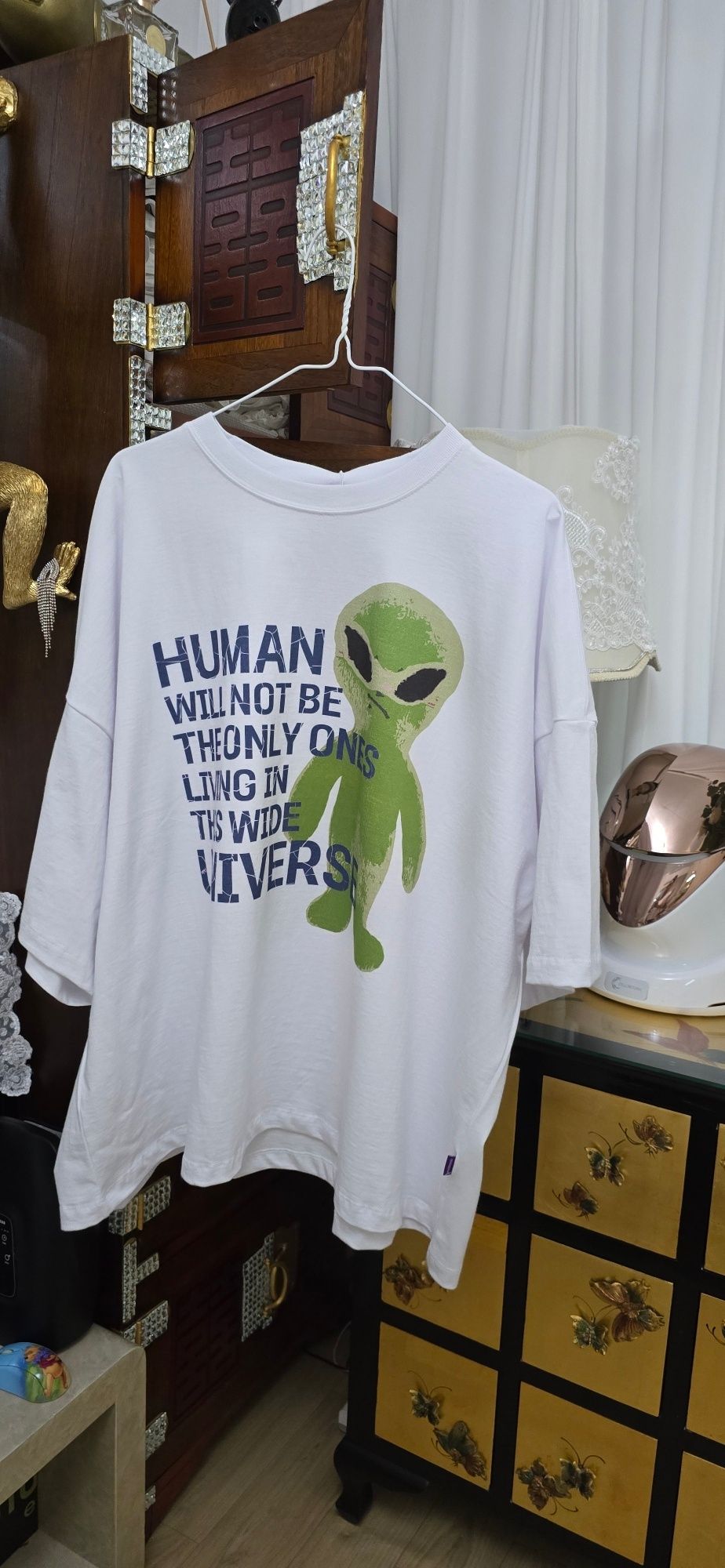 HOODHOOD ♥ Alien slogan overfit short sleeve t-shirt Alien Slogan Overfit Half Sleeve T-shirt - HOODHOOD | 60