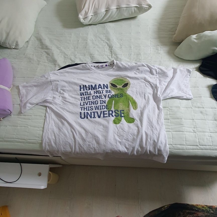 HOODHOOD ♥ Alien slogan overfit short sleeve t-shirt Alien Slogan Overfit Half Sleeve T-shirt - HOODHOOD | 60