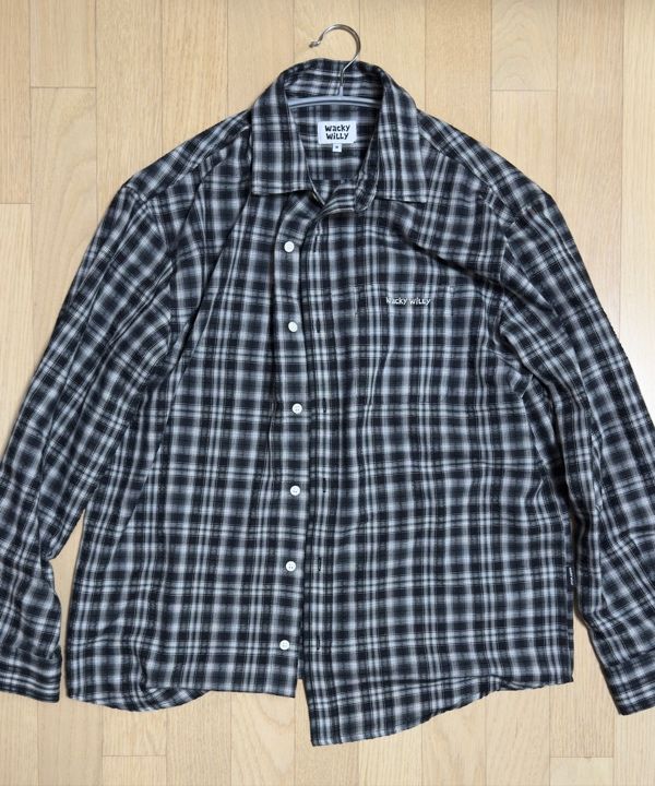 MUSINSA | WACKY WILLY Linen Overfit Check Shirt Pink