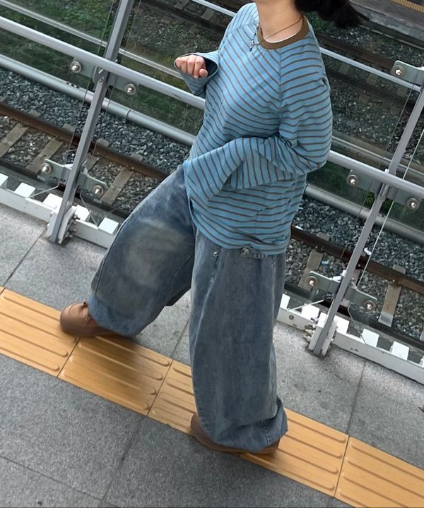 SUPERSUB ♥ Striped Raglan Long Sleeve T-shirt /追跡付 SUPERSUB ♥ Striped Raglan Long Sleeve T-shirt /追跡付