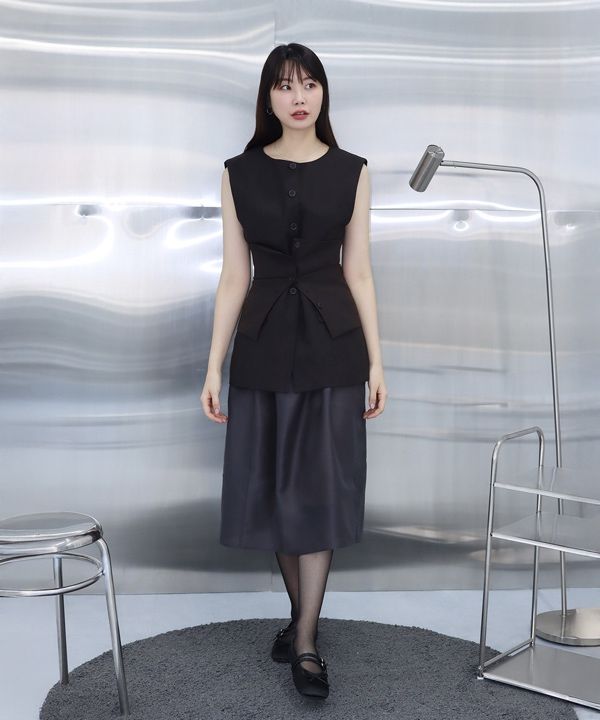 MUSINSA | AMOMENTO SHIRRING ORGANZA SKIRT (2COLORS)