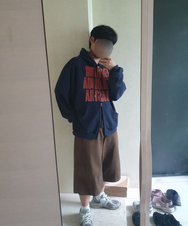 MUSINSA公式 | ERTR Ad Astra Appliqué 2-Way Hoodie Zip-Up - Navy