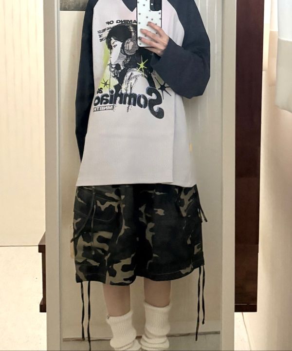 MUSINSA | FANCY CLUB CARGO LETTERING BERMUDA PANTS (BLACK