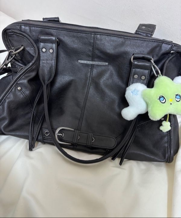 MUSINSA | FANCY CLUB Belted Washed Leather Bag (GRAY) F25QE990