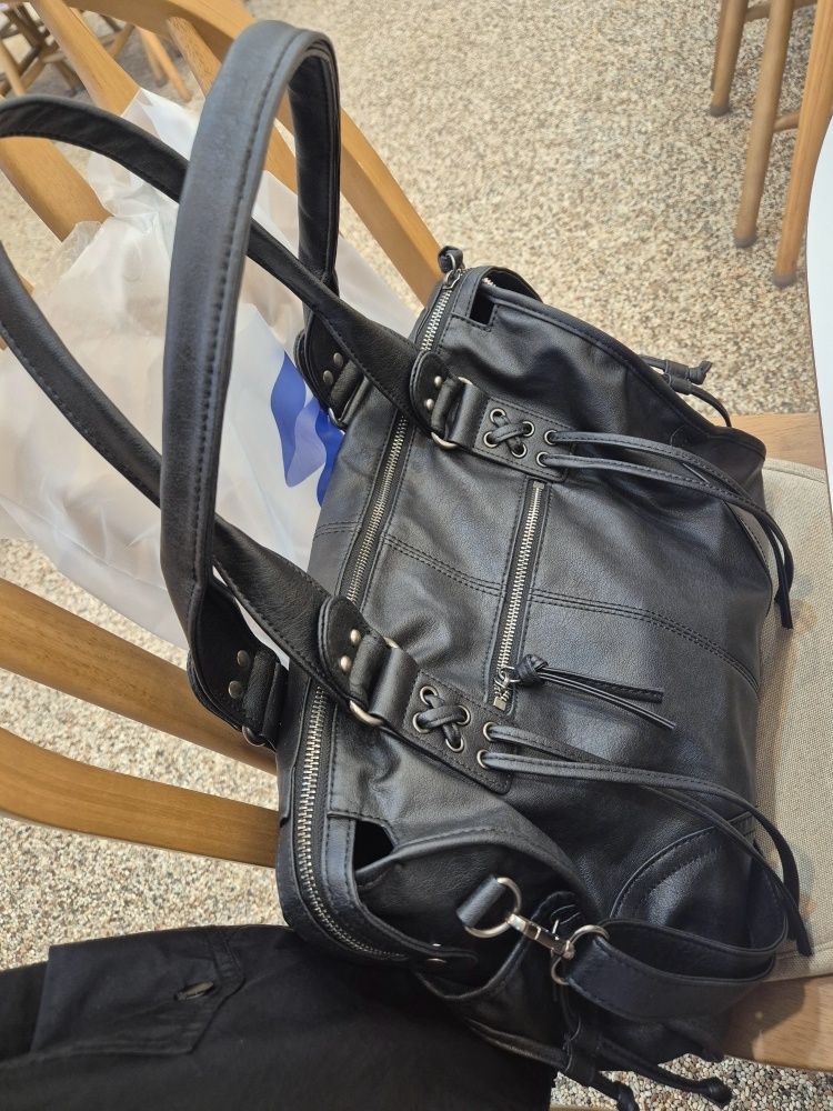 MUSINSA | FANCY CLUB Belted Washing Leather Bag (BLACK) F25QE990
