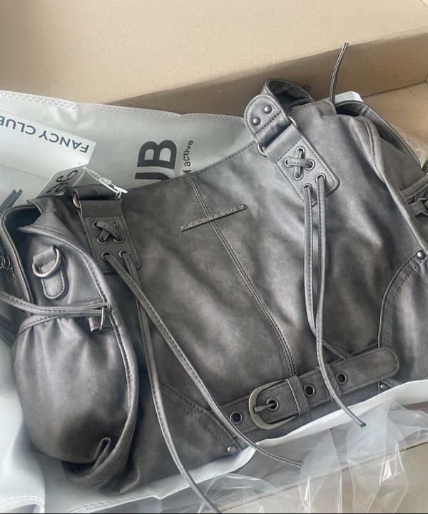 FANCY CLUB BELTED WASHING LEATHER グレー MUSINSA | FANCY CLUB Belted Washing Leather Bag (GRAY) F25QE990