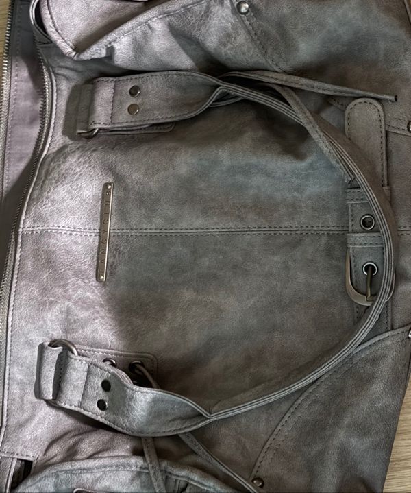 MUSINSA | FANCY CLUB Belted Washed Leather Bag (GRAY) F25QE990