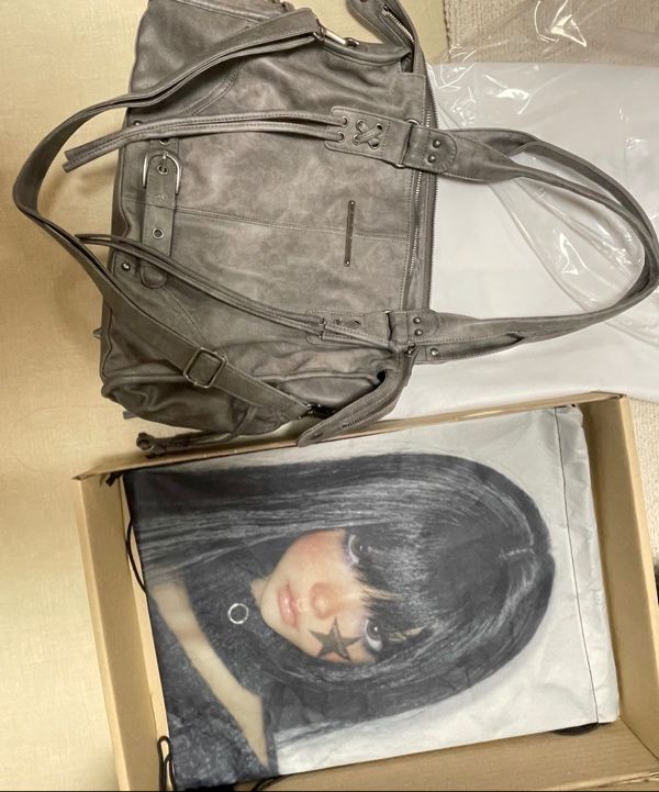 MUSINSA | FANCY CLUB Belted Washing Leather Bag (GRAY) F25QE990