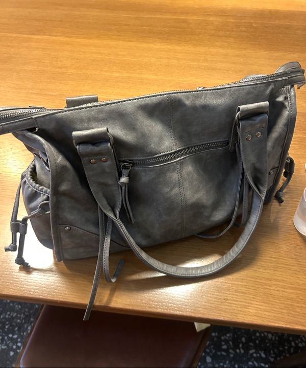 MUSINSA | FANCY CLUB Belted Washing Leather Bag (GRAY) F25QE990
