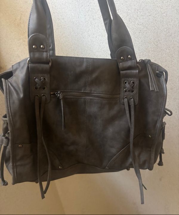MUSINSA | FANCY CLUB Belted Washing Leather Bag (GRAY) F25QE990