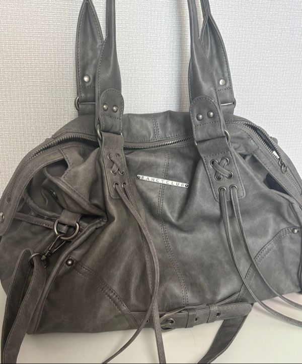 MUSINSA | FANCY CLUB Belted Washing Leather Bag (GRAY) F25QE990