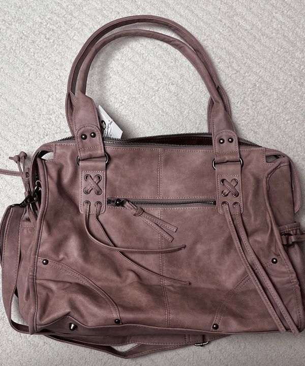 ☆fancy club☆ Belted Washed Leather Bag BABY PINK F25QE990 Belted Washing Leather Bag (Baby Pink) F25QE990 - FANCY CLUB