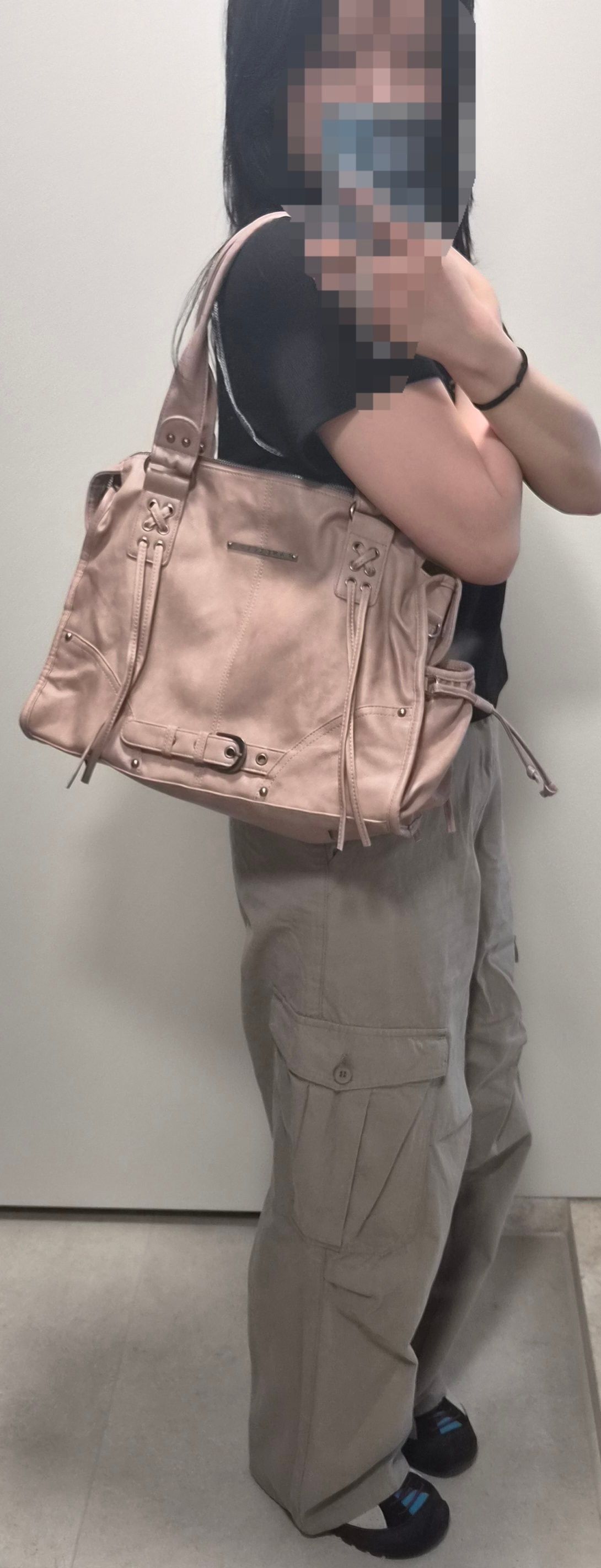 MUSINSA | FANCY CLUB Belted Washing Leather Bag (BABY PINK) F25QE990