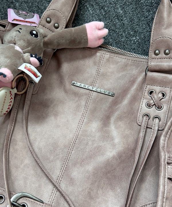 MUSINSA | FANCY CLUB Belted Washing Leather Bag (BABY PINK) F25QE990