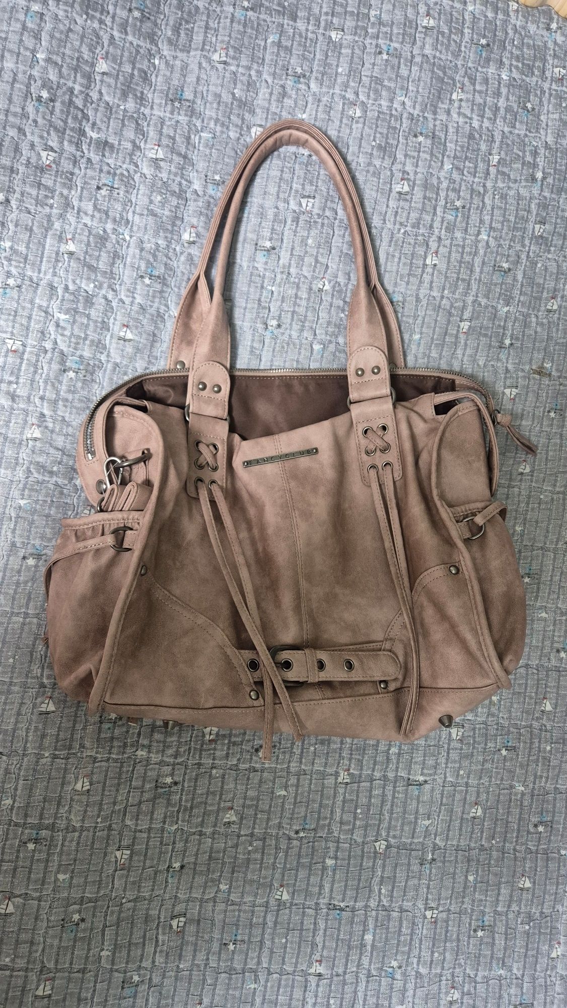 MUSINSA | FANCY CLUB Belted Washing Leather Bag (BABY PINK) F25QE990