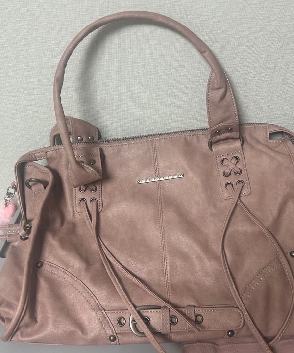 MUSINSA | FANCY CLUB Belted Washing Leather Bag (BABY PINK) F25QE990
