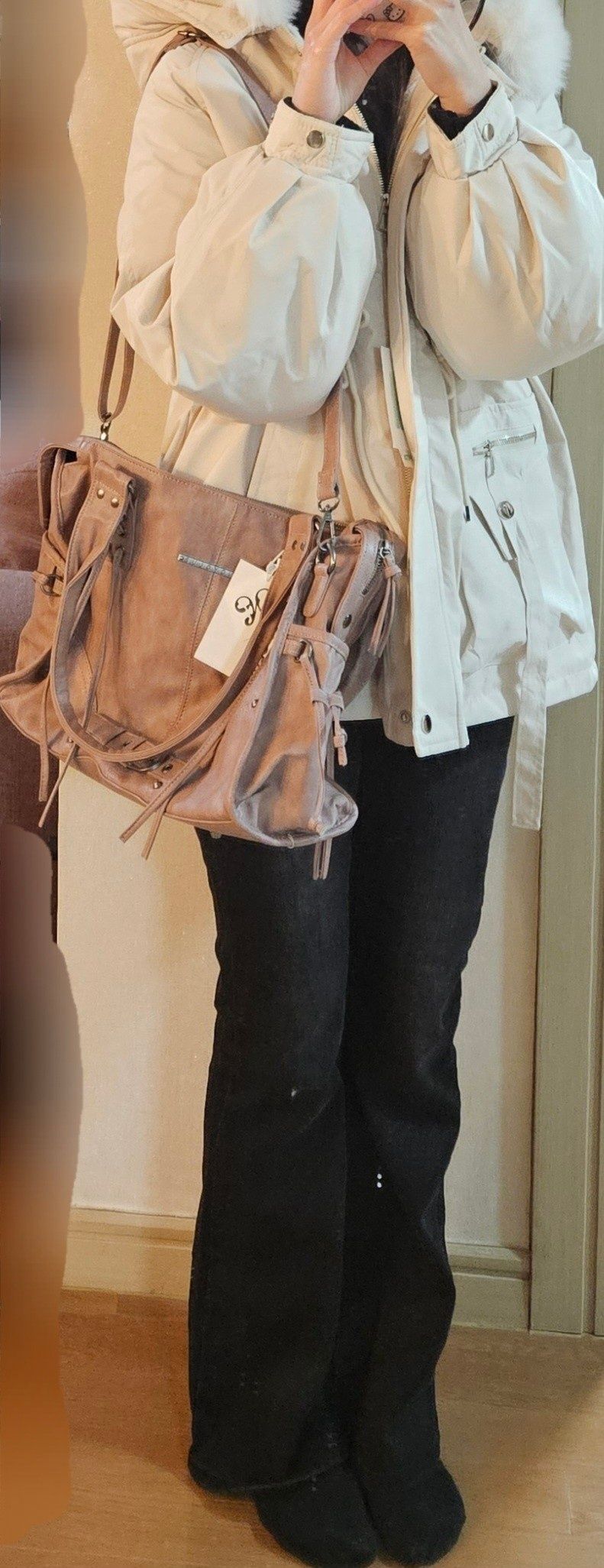 MUSINSA | FANCY CLUB Belted Washing Leather Bag (BABY PINK) F25QE990