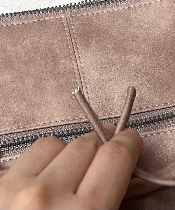 MUSINSA | FANCY CLUB Belted Washed Leather Bag (BABY PINK