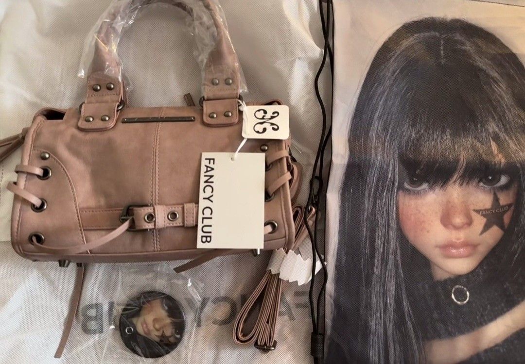 MUSINSA | FANCY CLUB Belted Washing Leather Bag (BABY PINK) F25QE990