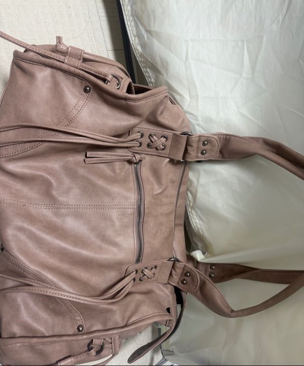 MUSINSA | FANCY CLUB Belted Washing Leather Bag (BABY PINK) F25QE990