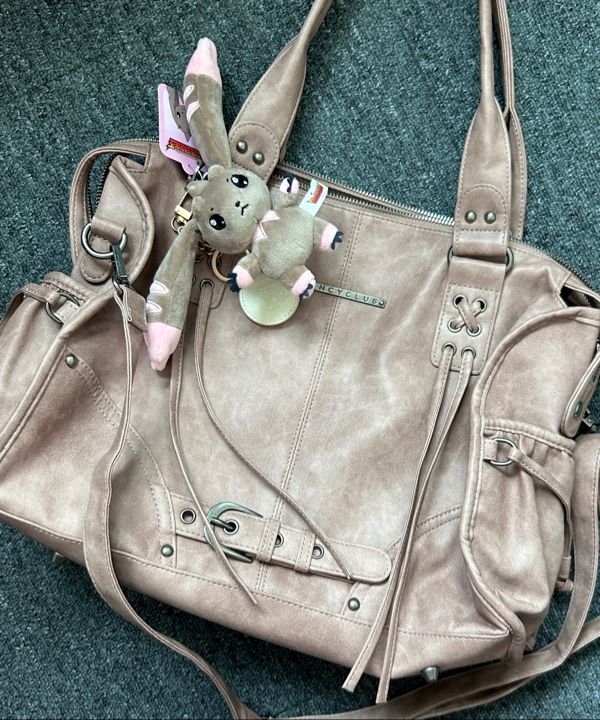 MUSINSA | FANCY CLUB Belted Washing Leather Bag (BABY PINK) F25QE990
